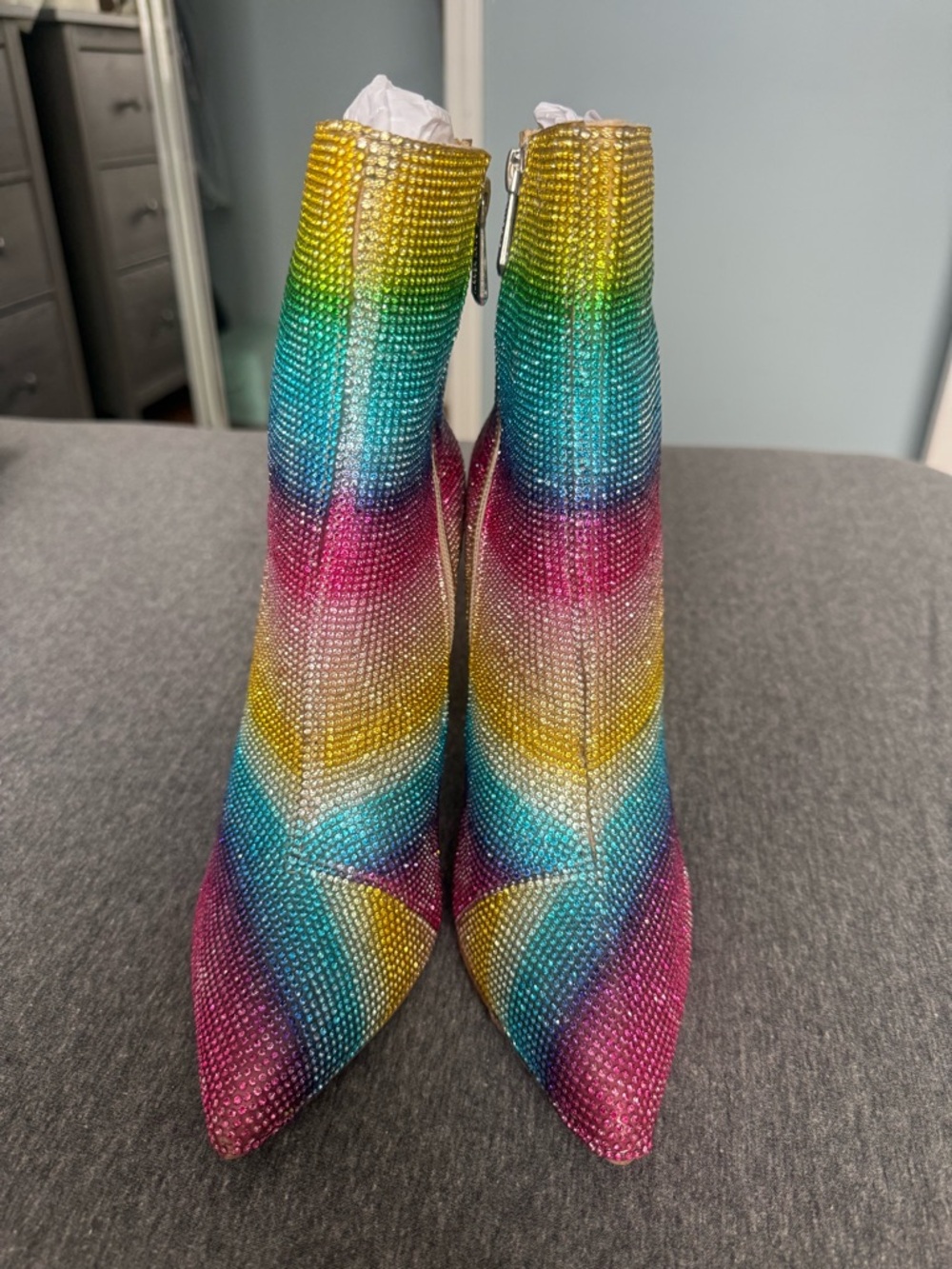 Cape Robbin Multicolor Crystal Ankle Boots - NWT - Picture 3 of 8